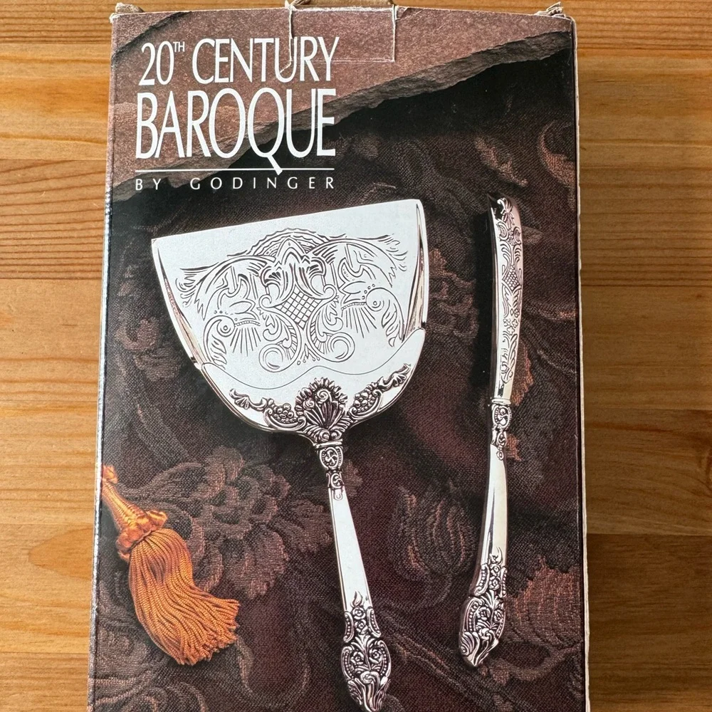 Godinger Baroque Silver Plated Server Set